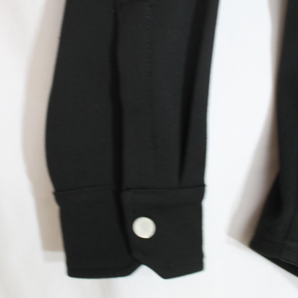 REPRESENT MEN'S BLACK SNAP FRONT JACKET SIZE MEDIUM COLLARED POCKETS LONG SLEEVE - Picture 7 of 13